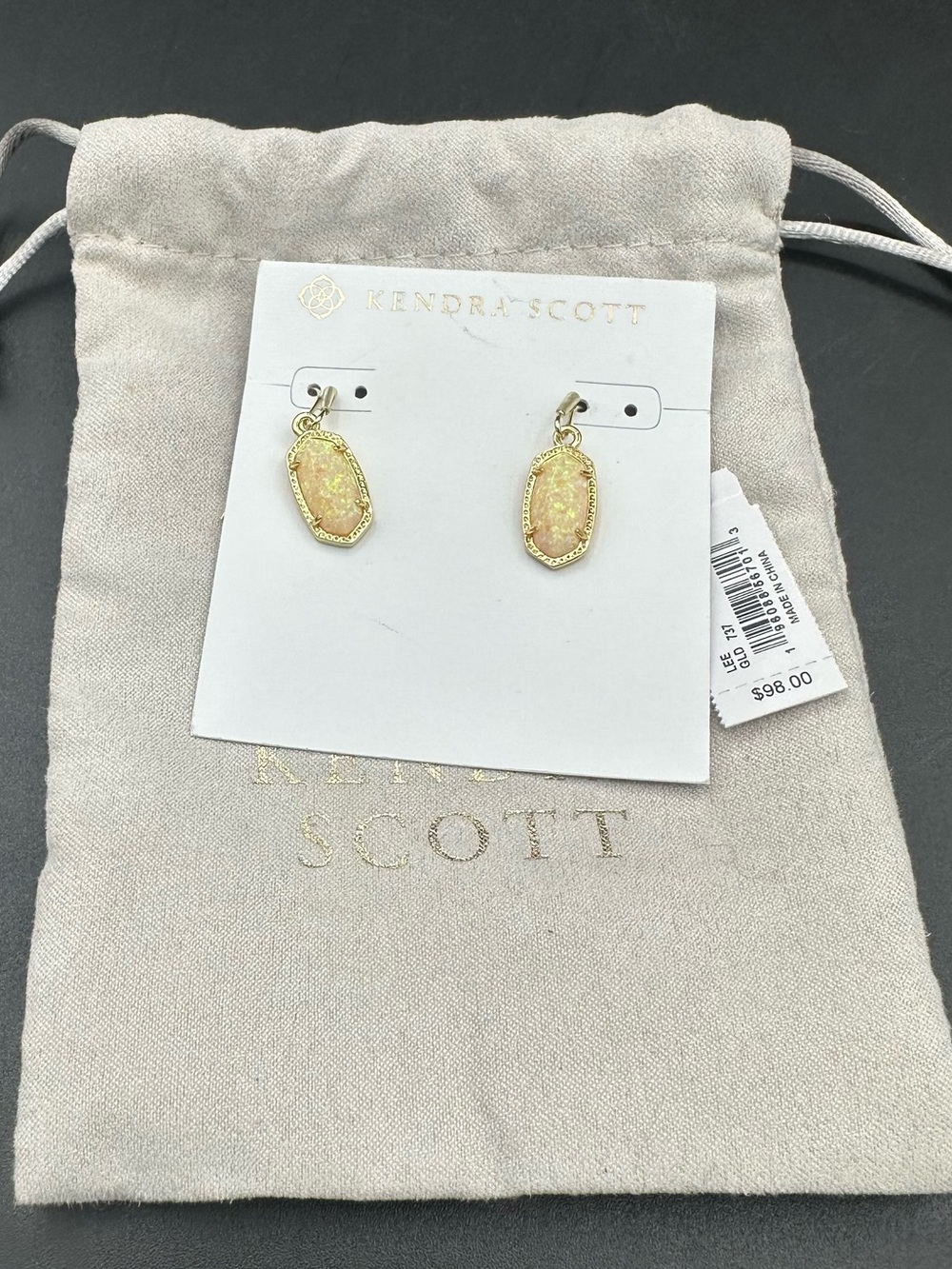 Kendra Scott Lee Drop Earrings in Yellow Kyocera Opal